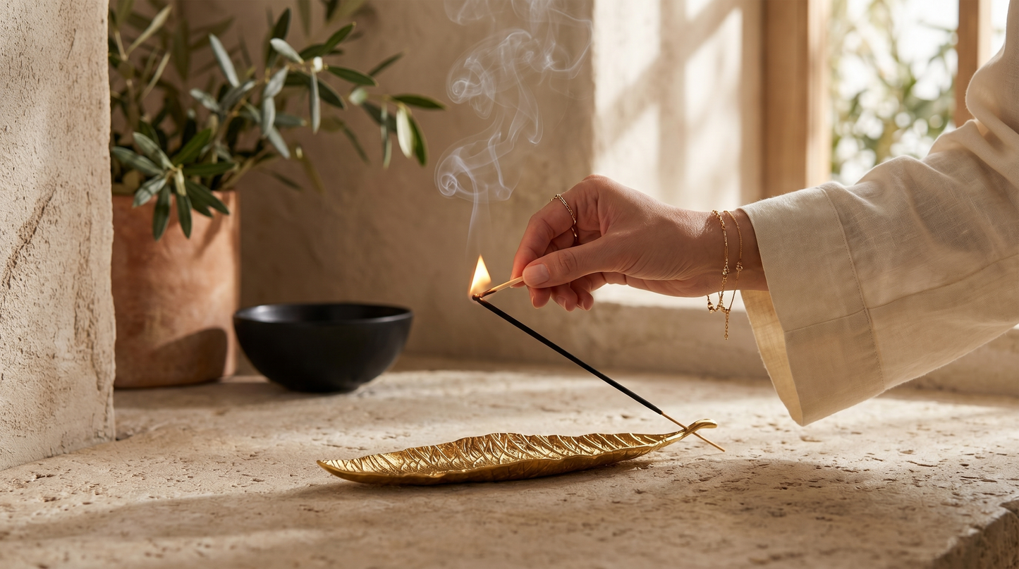 Gold Leaf Incense Burner