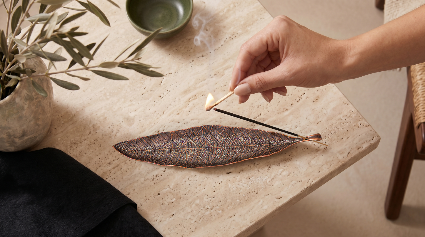 Bronze Leaf Incense Burner